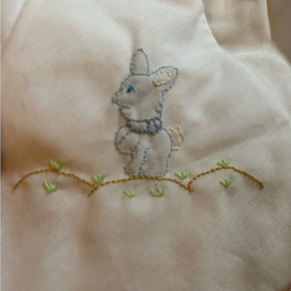 Embroidered Easter Diaper cover with cute blue bunny